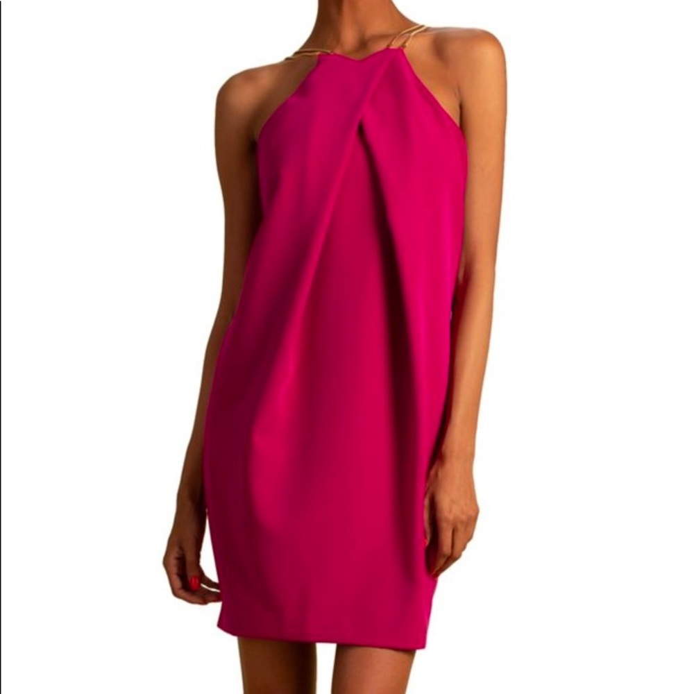 Trina Turk halterneck mini dress - fuchsia, sz. 0